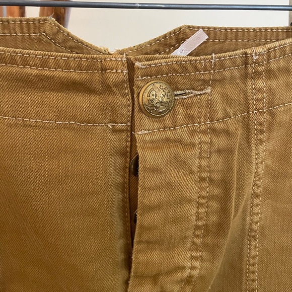 Free People Women Mustard Color High Waist Jean Pants - Picture 2 of 5